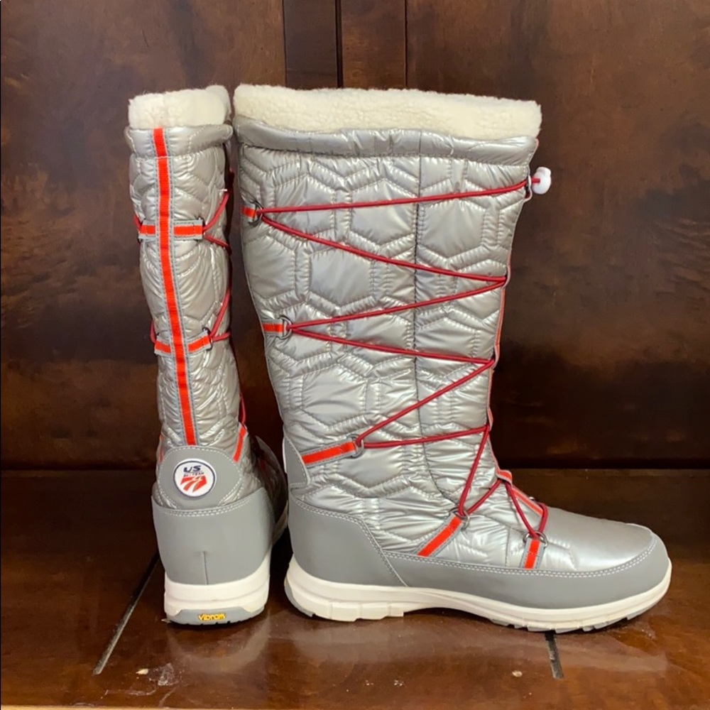 Vibrant U.S. Ski Team Olympic Boots Size 9